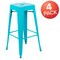 Flash Furniture 30" High Metal Indoor Stackable Bar Stool, Teal, PK4 4-ET-31320-30-TL-R-GG - alternate 2